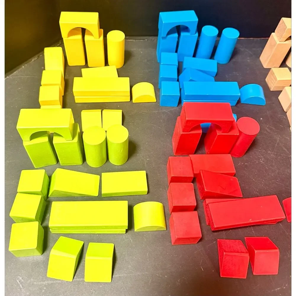 Melissa & Doug 75 Multi-Colored Wooden Blocks box classic toddler building set